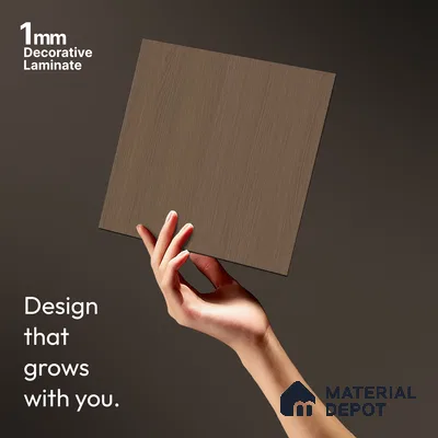Wooden Look LM 21458 Castellano Oak Dark 8 ft x 4 ft Suede Finish Decorative Laminate - 1 mm | Suitable for TV Unit, Wardrobe, Kitchen Cabinets