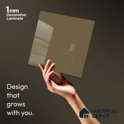 Sandy Brown Solid Colors Look LM 23722 8 ft x 4 ft High Gloss Finish Decorative Laminate - 1 mm | Suitable for Living Room, Kitchen, Office