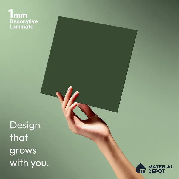 Aloe Vera Green Solid Colors Look LM 23723 8 ft x 4 ft Matte Finish Decorative Laminate - 1 mm | Suitable for Living Room, Kitchen, Office