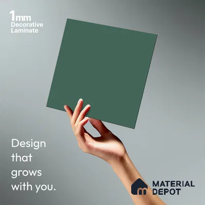 Deep Teal Green Solid Colors Look LM 23726 8 ft x 4 ft Matte Finish Decorative Laminate - 1 mm | Suitable for Living Room, Kitchen, Office