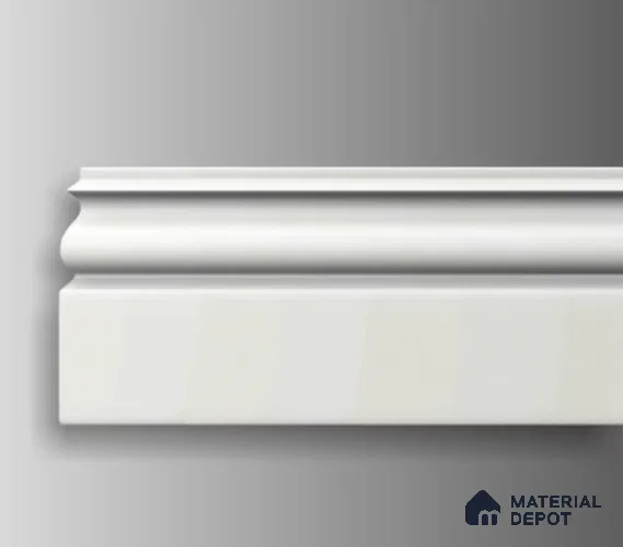 HDHMR White Skirting 8 ft x 4 inc PU FInish - 16 mm