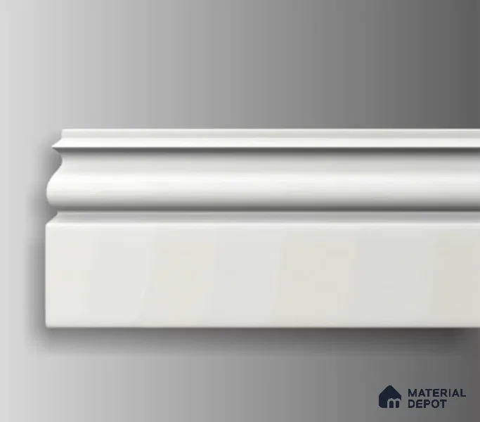 HDHMR White Skirting 8 ft x 4 inc PU FInish - 16 mm