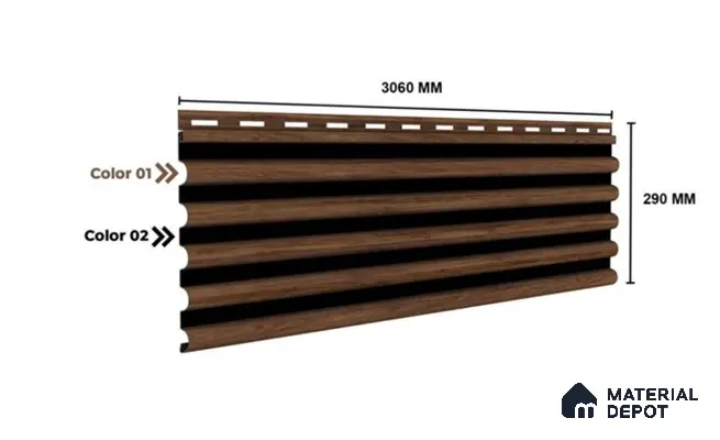 Gold Maple 10 ft x 0.7 ft (3060x215 mm) Dome Dual Black Design Interior & Exterior Wall & Ceiling Panel - 20 mm | Suitable for Balcony, Facade & Open Area | Width is Subjected to 5% Variation