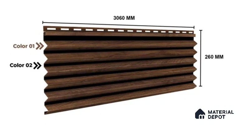 White Mist 10 ft x 0.85 ft (3060x260 mm) Prism Dual Tone Design Interior & Exterior Wall & Ceiling Panel - 21 mm | Suitable for Balcony, Facade & Open Area | Width is Subjected to 5% Variation