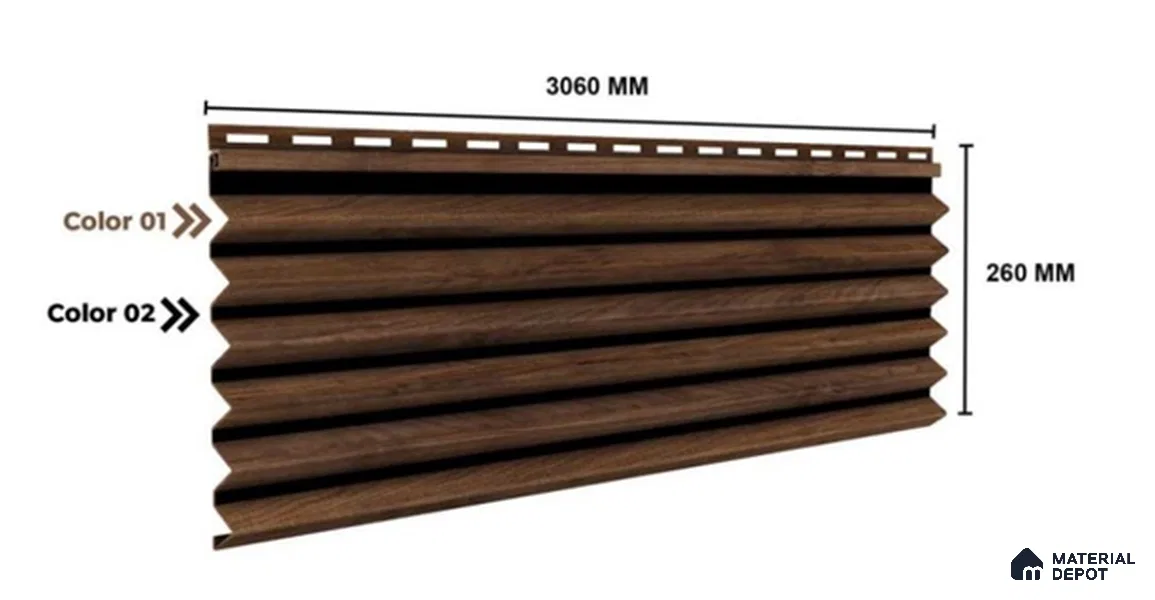 White Mist 10 ft x 0.85 ft (3060x260 mm) Prism Dual Tone Design Interior & Exterior Wall & Ceiling Panel - 21 mm | Suitable for Balcony, Facade & Open Area | Width is Subjected to 5% Variation