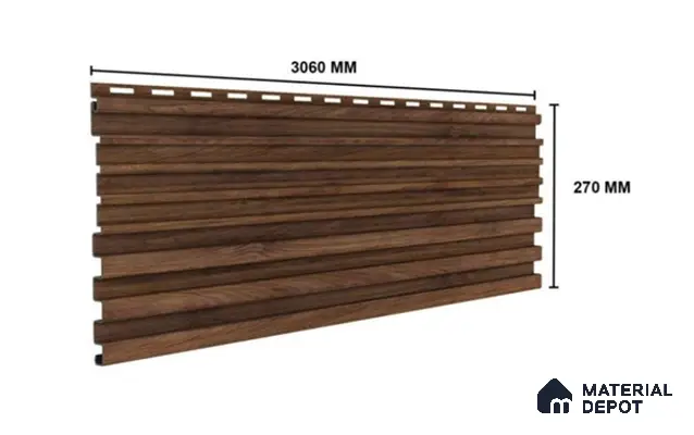 Spiced Walnut 10 ft x 0.89 ft (3060x270 mm) Unic Design Interior & Exterior Wall & Ceiling Panel - 15 mm | Suitable for Balcony, Facade & Open Area | Width is Subjected to 5% Variation
