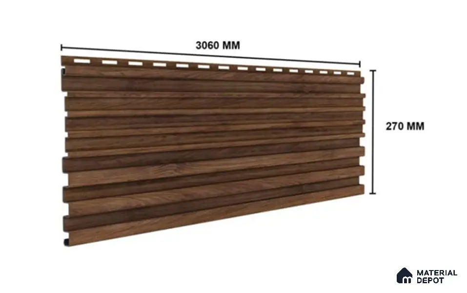 Spiced Walnut 10 ft x 0.89 ft (3060x270 mm) Unic Design Interior & Exterior Wall & Ceiling Panel - 15 mm | Suitable for Balcony, Facade & Open Area | Width is Subjected to 5% Variation