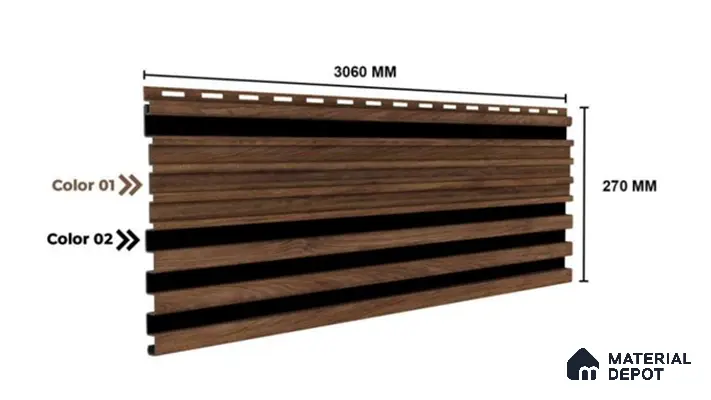 Honey Maple 10 ft x 0.89 ft (3060x270 mm) Unic Dual Tone Design Interior & Exterior Wall & Ceiling Panel - 15 mm | Suitable for Balcony, Facade & Open Area | Width is Subjected to 5% Variation