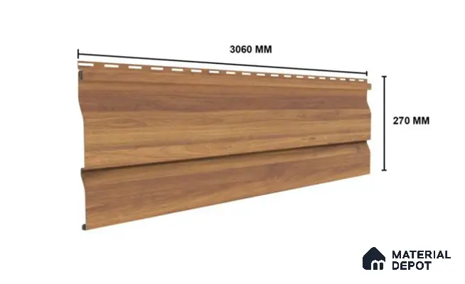Honey Maple 10 ft x 0.89 ft (3060x270 mm) Wave Design Interior & Exterior Wall & Ceiling Panel - 16 mm | Suitable for Balcony, Facade & Open Area | Width is Subjected to 5% Variation