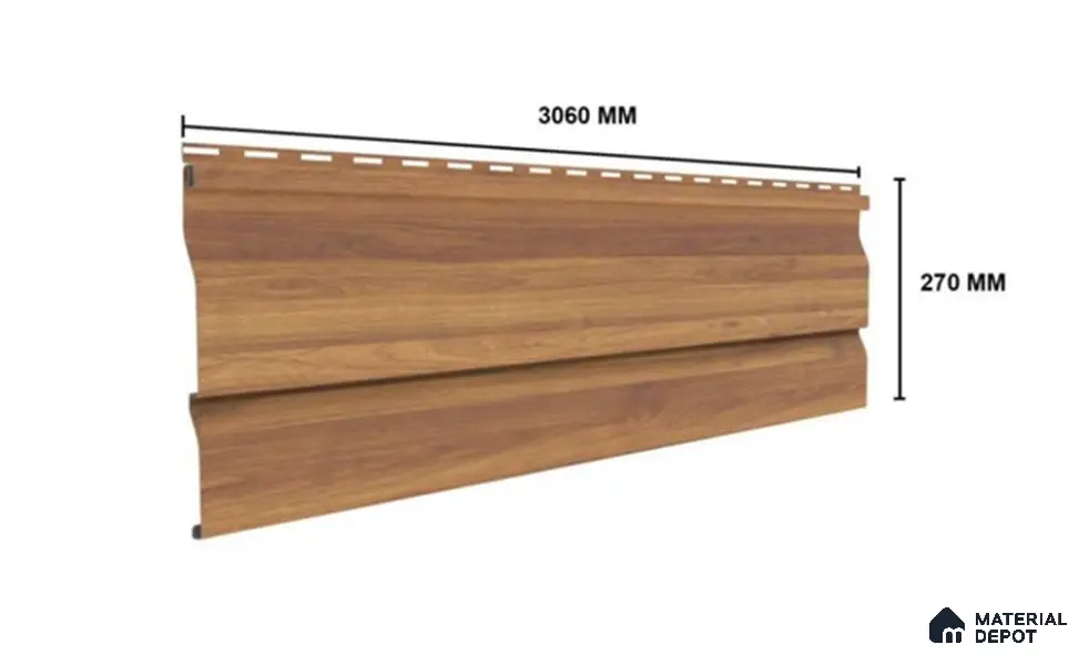 Honey Maple 10 ft x 0.89 ft (3060x270 mm) Wave Design Interior & Exterior Wall & Ceiling Panel - 16 mm | Suitable for Balcony, Facade & Open Area | Width is Subjected to 5% Variation