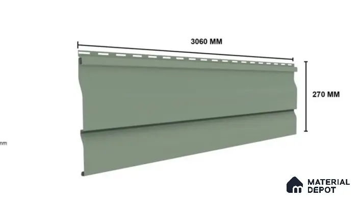 Light Grey 10 ft x 0.89 ft (3060x270 mm) Wave Pastel Design Interior & Exterior Wall & Ceiling Panel - 16 mm | Suitable for Balcony, Facade & Open Area | Width is Subjected to 5% Variation