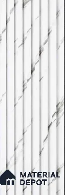 White Marble Look WPC Louver/Panel | 9.5 ft x 6.5 inch | 17 - mm | PN 08071
