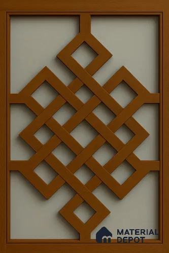 Duco Paintable Interwoven Geometric Lattice Panel Design 4.5 ft x 2.6 ft CNC Made MDF Panel - 12 mm