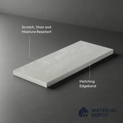 LM 01202 Iceland Grey 8 ft x 4 ft Super Matte Finish Laminates - 1 mm  | Suitable for TV Unit, Wardrobe, Kitchen Cabinets