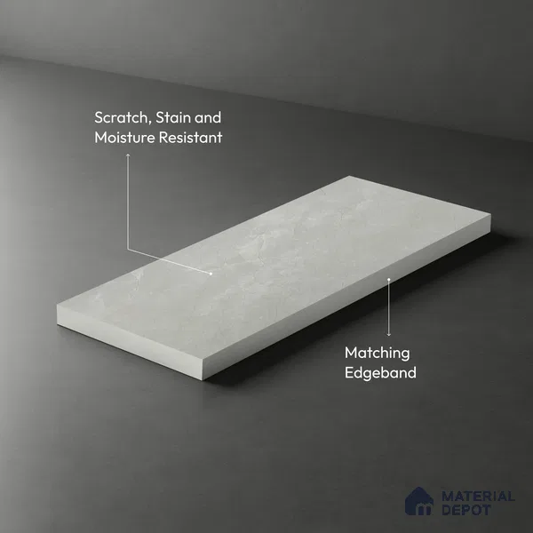 LM 01202 Iceland Grey 8 ft x 4 ft Super Matte Finish Laminates - 1 mm  | Suitable for TV Unit, Wardrobe, Kitchen Cabinets