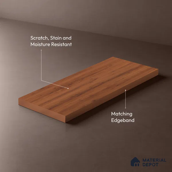 Wooden Look LM 01292 Ripple Wood 8 ft x 4 ft Texture Finish Laminates - 1 mm  | Suitable for TV Unit, Wardrobe, Kitchen Cabinets