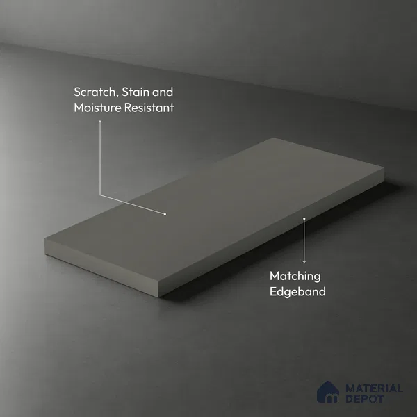 LM 01346 Mud Ash 8 ft x 4 ft Super Matte Finish Decorative Laminate - 1 mm  | Suitable for Living Room, Kitchen, Office