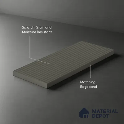 Fluted Solid Color Look LM 01348 Sheer 8 ft x 4 ft Texture Finish Decorative Laminate - 1 mm  | Suitable for TV Unit, Wardrobe, Kitchen Cabinets