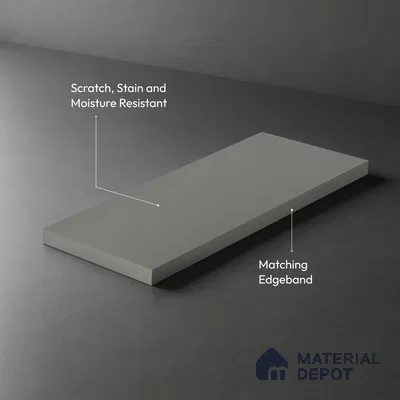LM 01351 Castleton Grey 8 ft x 4 ft Super Matte Finish Decorative Laminate - 1 mm  | Suitable for Living Room, Kitchen, Office