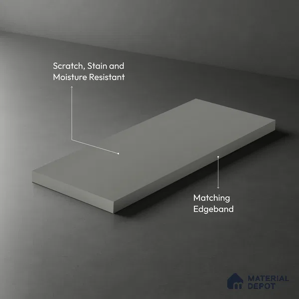 LM 01351 Castleton Grey 8 ft x 4 ft Super Matte Finish Decorative Laminate - 1 mm | Suitable for Living Room, Kitchen, Office