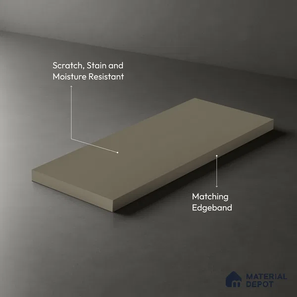 LM 01355 Beige 8 ft x 4 ft Super Matte Finish Decorative Laminate - 1 mm | Suitable for Living Room, Kitchen, Office