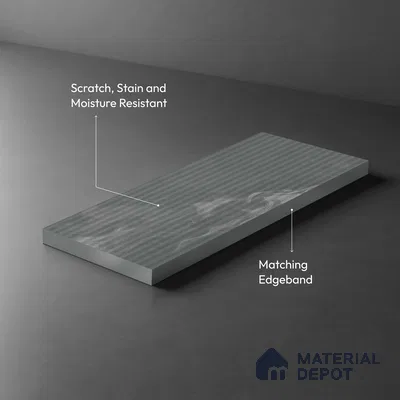Marble Fluted Look LM 01364 Tokyo Grey 8 ft x 4 ft Texture Finish Decorative Laminate - 1 mm  | Suitable for TV Unit, Wardrobe, Kitchen Cabinets