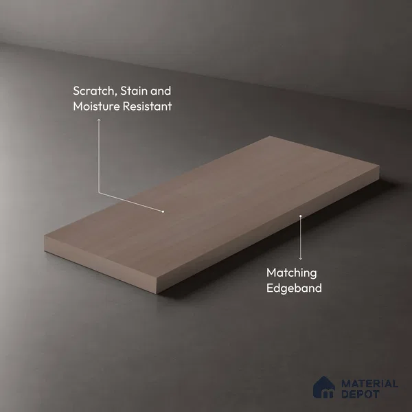 Wooden Look LM 01381 Misty Mood 8 ft x 4 ft Texture Finish Decorative Laminate - 1 mm  | Suitable for TV Unit, Wardrobe, Kitchen Cabinets