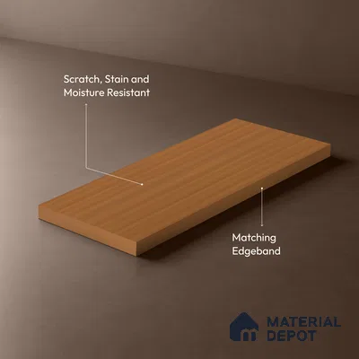 Wooden Look LM 01383 Almond Allure 8 ft x 4 ft Texture Finish Decorative Laminate - 1 mm  | Suitable for TV Unit, Wardrobe, Kitchen Cabinets