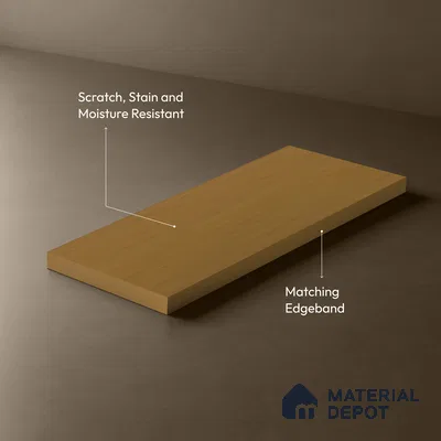 Wooden Look LM 01387 Rich Walnut 8 ft x 4 ft Texture Finish Decorative Laminate - 1 mm  | Suitable for TV Unit, Wardrobe, Kitchen Cabinets
