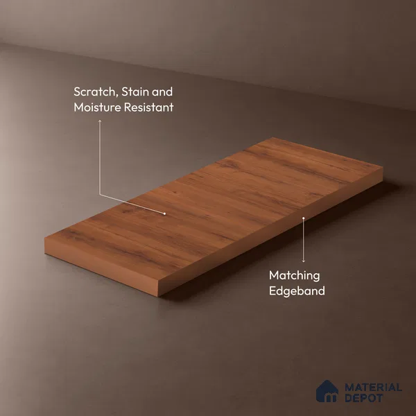 Wooden Look LM 01398 Ripple Wood 8 ft x 4 ft Texture Finish Decorative Laminate - 1 mm  | Suitable for TV Unit, Wardrobe, Kitchen Cabinets