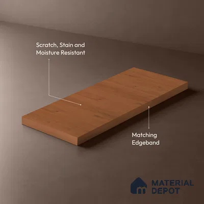 Wooden Look LM 01399 Cocoa Charm 8 ft x 4 ft Texture Finish Decorative Laminate - 1 mm  | Suitable for TV Unit, Wardrobe, Kitchen Cabinets