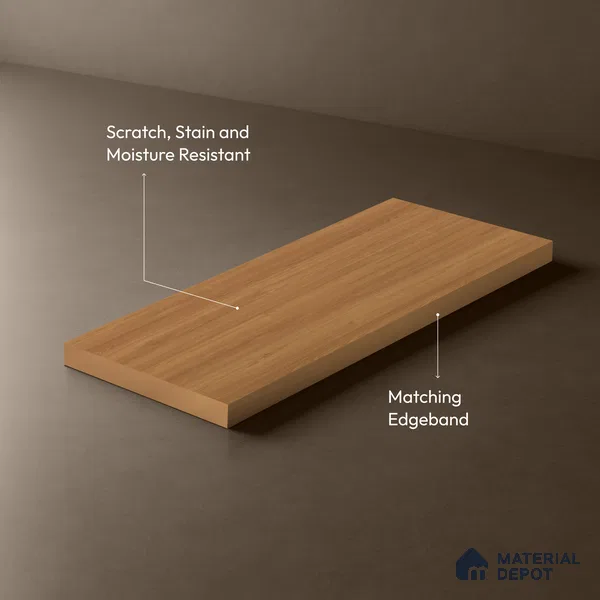 Wooden Look LM 01401 Zen Ease 8 ft x 4 ft Texture Finish Decorative Laminate - 1 mm  | Suitable for TV Unit, Wardrobe, Kitchen Cabinets