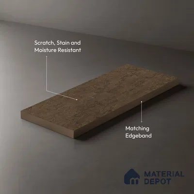 Stone Look LM 01405 Austin Walnut 8 ft x 4 ft Texture Finish Decorative Laminate - 1 mm  | Suitable for TV Unit, Wardrobe, Kitchen Cabinets