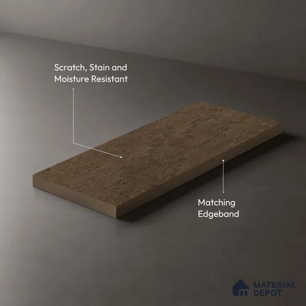 Stone Look LM 01405 Austin Walnut 8 ft x 4 ft Texture Finish Decorative Laminate - 1 mm  | Suitable for TV Unit, Wardrobe, Kitchen Cabinets