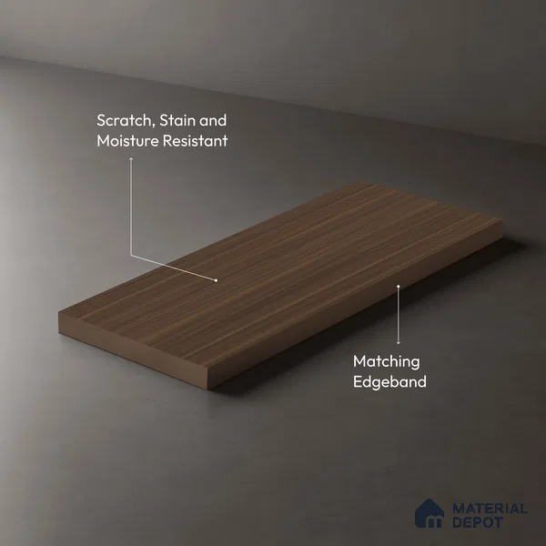 Wooden Look LM 01411 Tango Wood 8 ft x 4 ft PU Finish Decorative Laminate - 1 mm  | Suitable for TV Unit, Wardrobe, Kitchen Cabinets
