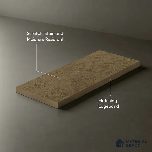 Stone Look LM 01421 Austin Walnut 8 ft x 4 ft Texture Finish Decorative Laminate - 1 mm  | Suitable for TV Unit, Wardrobe, Kitchen Cabinets
