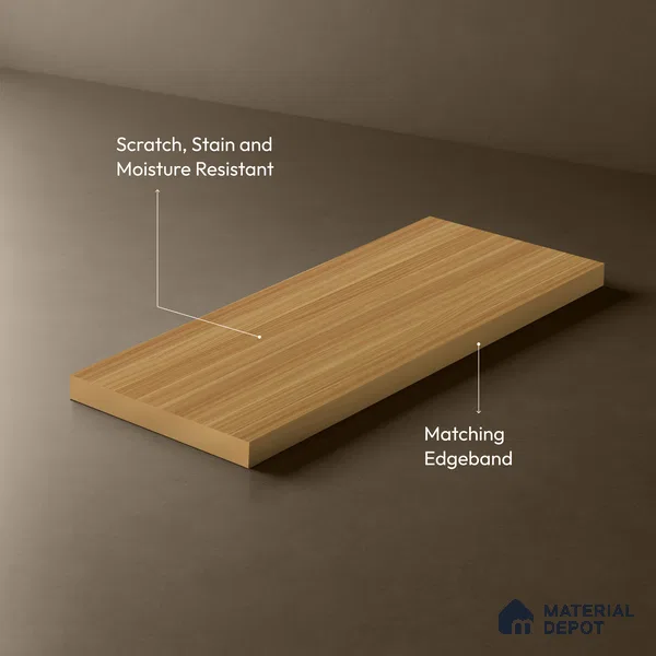 LM 01424 Brown Woodscar 8 ft x 4 ft Texture Finish Decorative Laminate - 1 mm | Suitable for TV Unit, Wardrobe, Kitchen Cabinets