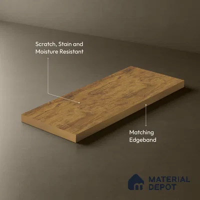 Wooden Look LM 01426 Toasted Timber 8 ft x 4 ft Texture Finish Decorative Laminate - 1 mm  | Suitable for TV Unit, Wardrobe, Kitchen Cabinets