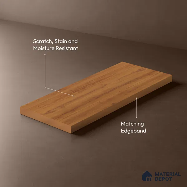 Wooden Look LM 01429 Ripple Wood 8 ft x 4 ft Texture Finish Decorative Laminate - 1 mm  | Suitable for TV Unit, Wardrobe, Kitchen Cabinets
