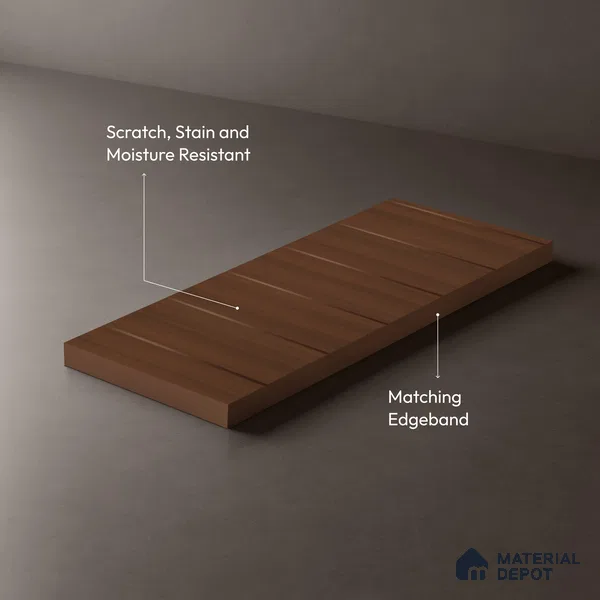Wooden Look LM 01435 Rich Cocoa 8 ft x 4 ft Texture Finish Decorative Laminate - 1 mm | Suitable for TV Unit, Wardrobe, Kitchen Cabinets