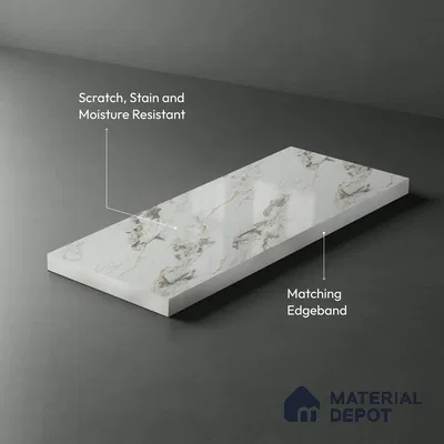 LM 01437 Carve Craft 8 ft x 4 ft High Gloss Finish Decorative Laminate - 1 mm  | Suitable for TV Unit, Wardrobe, Kitchen Cabinets