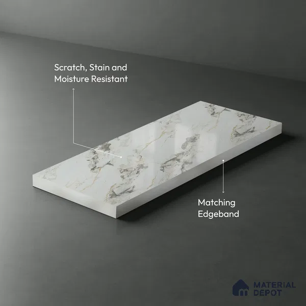 LM 01437 Carve Craft 8 ft x 4 ft High Gloss Finish Decorative Laminate - 1 mm  | Suitable for TV Unit, Wardrobe, Kitchen Cabinets