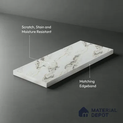 LM 01438 Carve Craft 8 ft x 4 ft Super Matte Finish Decorative Laminate - 1 mm  | Suitable for TV Unit, Wardrobe, Kitchen Cabinets