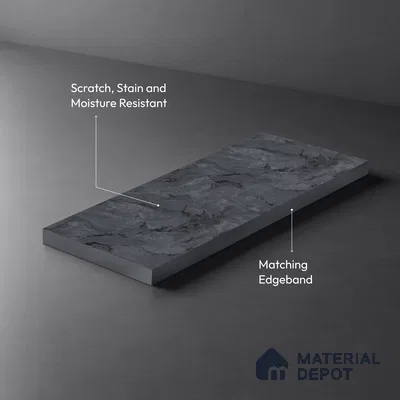 LM 01442 Slat Silk 8 ft x 4 ft Super Matte Finish Decorative Laminate - 1 mm  | Suitable for TV Unit, Wardrobe, Kitchen Cabinets