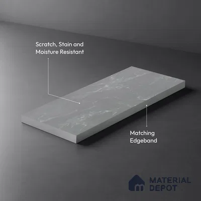 LM 01443 Tokyo Grey 8 ft x 4 ft Super Matte Finish Decorative Laminate - 1 mm  | Suitable for TV Unit, Wardrobe, Kitchen Cabinets