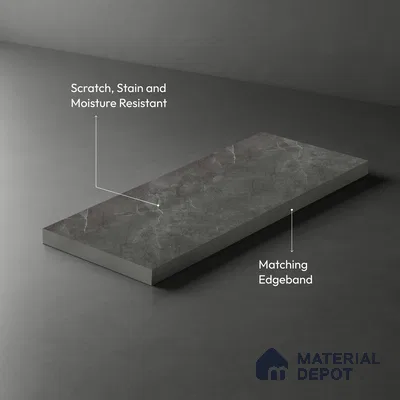 LM 01445 Iceland Dark Grey 8 ft x 4 ft Super Matte Finish Decorative Laminate - 1 mm  | Suitable for TV Unit, Wardrobe, Kitchen Cabinets