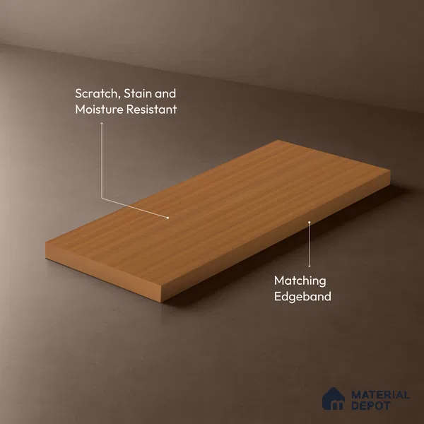 Wooden Look LM 01452 Almond Allure 8 ft x 4 ft Super Matte Finish Decorative Laminate - 1 mm | Suitable for TV Unit, Wardrobe, Kitchen Cabinets