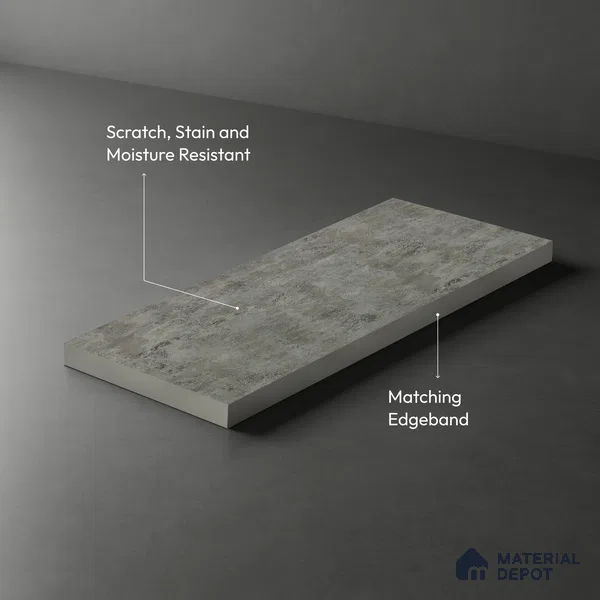 Stone Look LM 01456 Slat Serene 8 ft x 4 ft Super Matte Finish Decorative Laminate - 1 mm  | Suitable for TV Unit, Wardrobe, Kitchen Cabinets