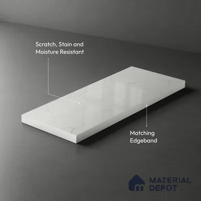 Marble Fluted Look LM 01461 Cloud Canvas 8 ft x 4 ft High Gloss Finish Decorative Laminate - 1 mm  | Suitable for TV Unit, Wardrobe, Kitchen Cabinets