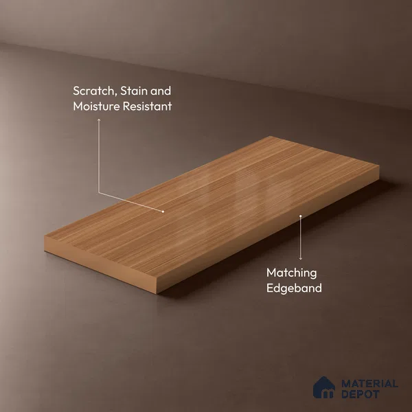 LM 01471 Brown Woodscar 8 ft x 4 ft High Gloss Finish Decorative Laminate - 1 mm  | Suitable for TV Unit, Wardrobe, Kitchen Cabinets